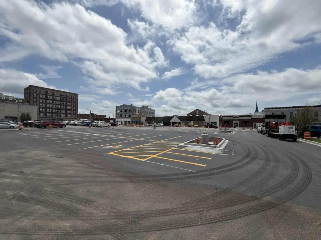 The west half of the Simmons Street parking lot is expected to reopen soon.