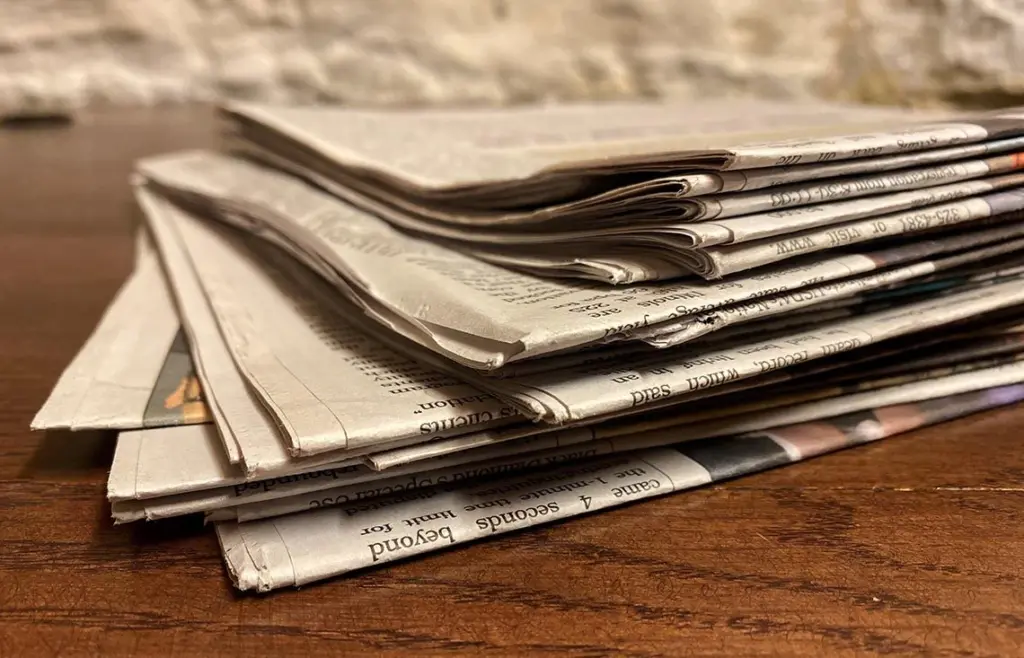 A stack of newspapers is pictured at the Illinois State Capitol. (Capitol News Illinois file photo)