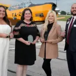 five_under_40_group: From left: Abby Colvin, Katy Packingham, Christy Flynn and Jake Green.