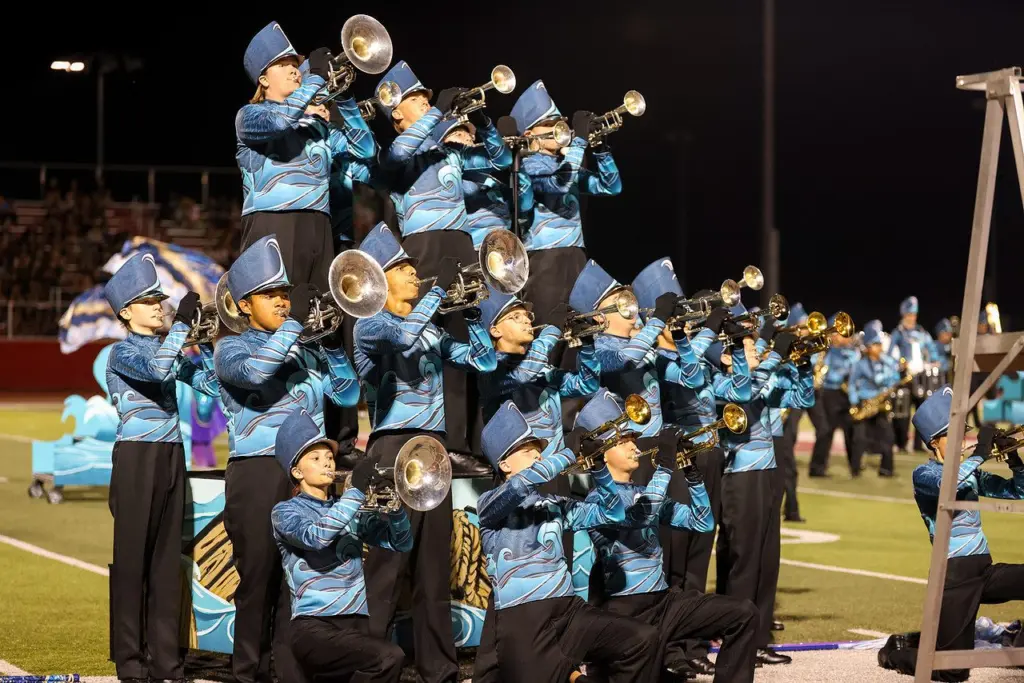 The Galesburg Marching Streaks excelled at the Morton Invitational on Saturday, taking first in Class 4A, Best Auxiliary for their color guard, and the Grand Champion title. (PAUL F PHOTOGRAPHY)