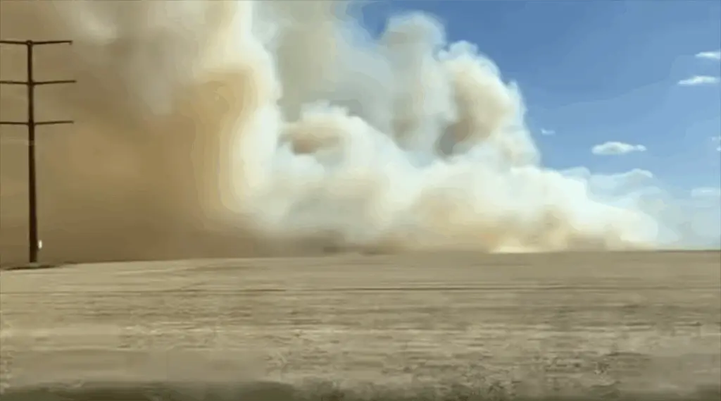 Area fire crews battled a large field fire near Rio on Sunday, as dangerously dry and windy conditions fueled the blaze.