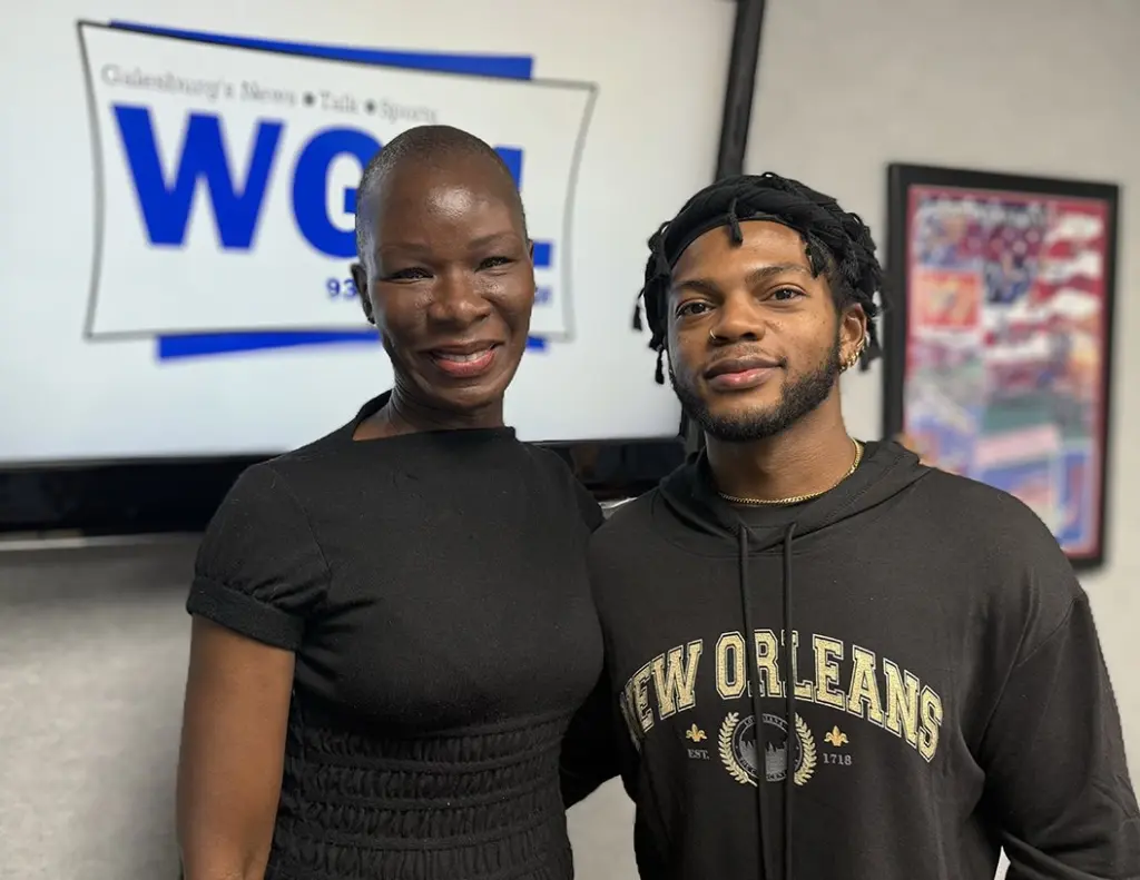 Dr. Sophia Omoro, an ENT specialist with Graham Medical Group, alongside Quentin Alexander.