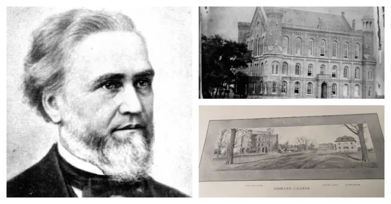 The Illinois Liberal Institute became Lombard College thanks to Benjamin Lombard’s $20,000 donation after a devastating fire.