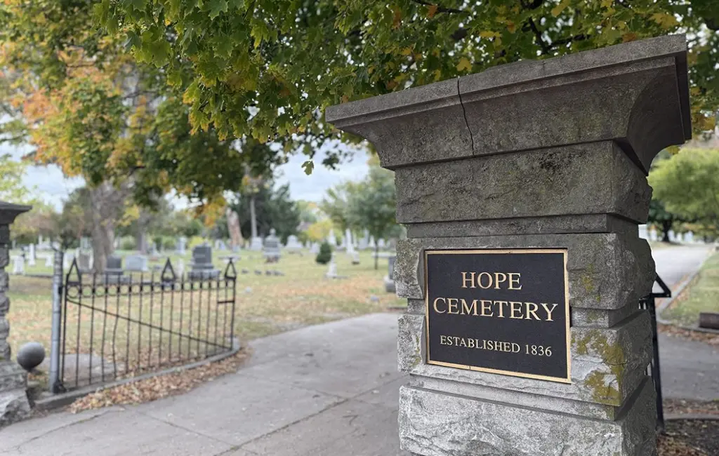 Hope Cemetery, Galesburg’s oldest burial ground since 1836, located at 64 S. Academy St. (JAY REDFERN/WGIL)