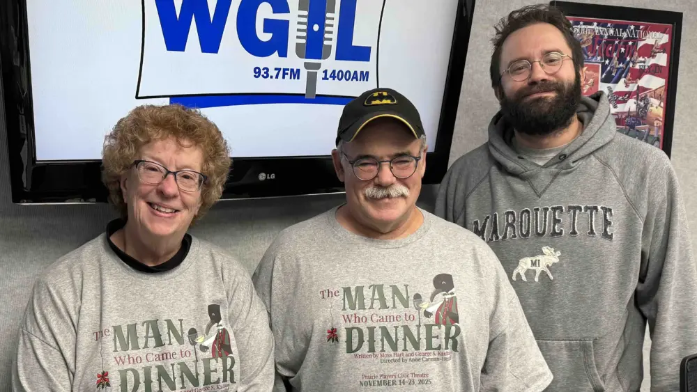 L-R: Colleen Culbertson, John Siebken and Ross McIntire of Prairie Players Civic Theatre.