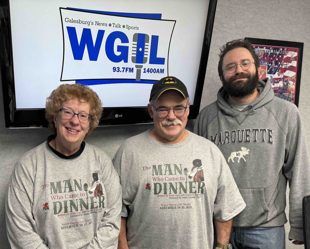 L-R: Colleen Culbertson, John Siebken and Ross McIntire of Prairie Players Civic Theatre.