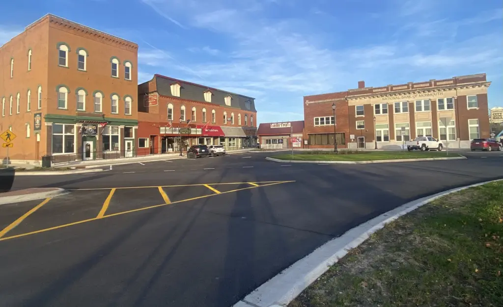 Downtown Monmouth’s historic storefronts now greet visitors with fresh pavement and wider sidewalks after the $3.7 million streetscape overhaul. 
