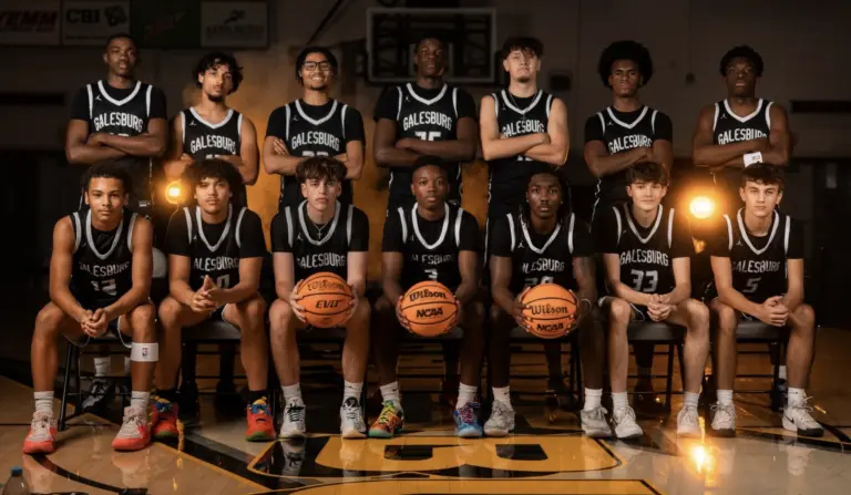 The 2025-26 Galesburg High School boys basketball team.