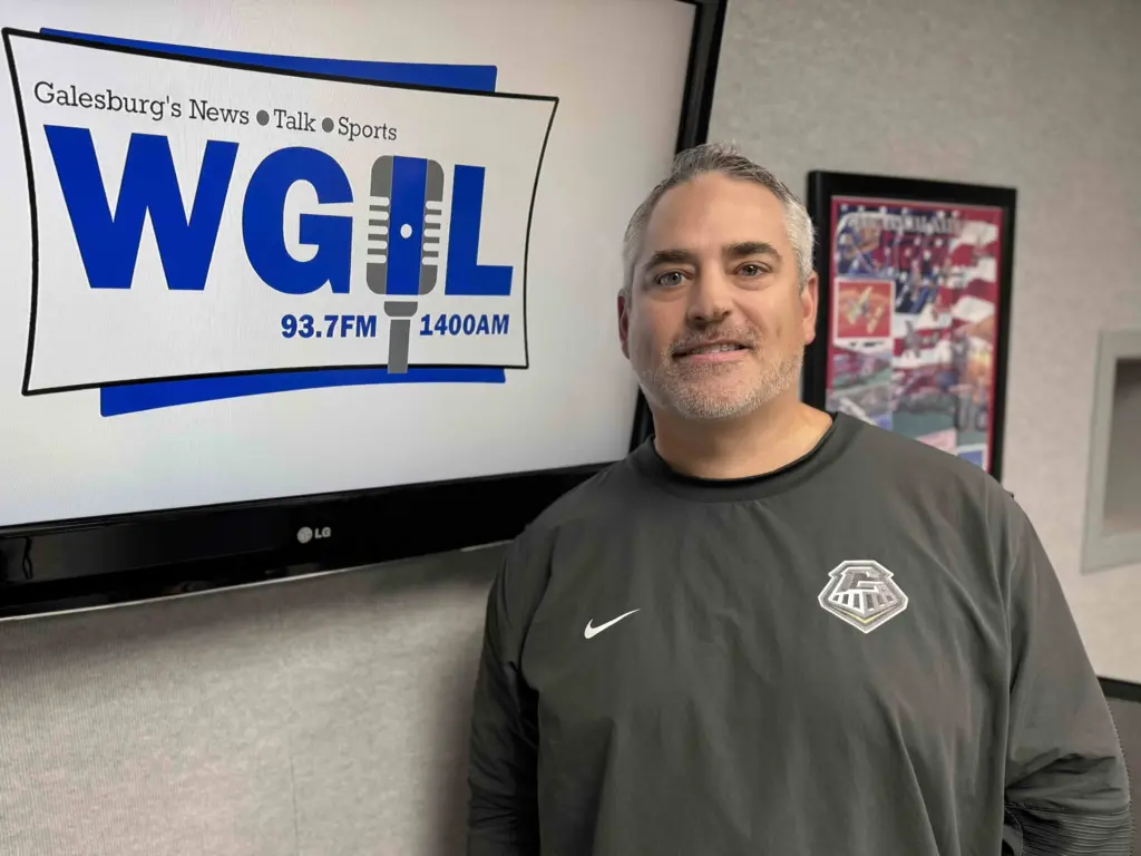 Portrait of Galesburg High School boys basketball coach Taylor Thiel