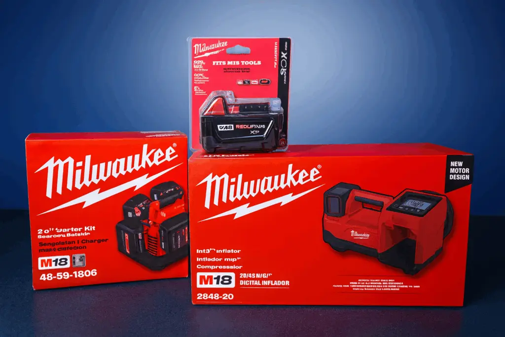 Milwaukee M18 tire inflator and battery charger