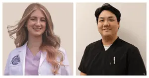 Portraits of new dentists Jazmin Johnson and David Jun at Knox Community Health Center in Galesburg