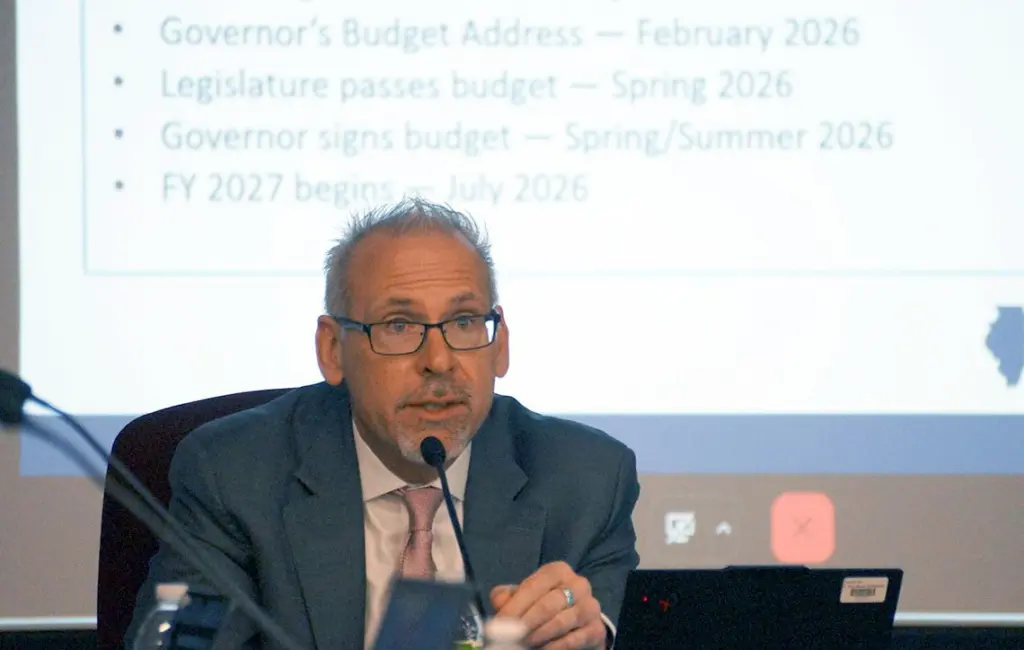 Illinois Superintendent of Education Tony Sanders cautions school officials Wednesday not to expect major funding increases in the upcoming budget year. (Capitol News Illinois photo by Peter Hancock)