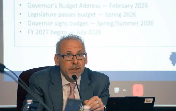 Illinois Superintendent of Education Tony Sanders cautions school officials Wednesday not to expect major funding increases in the upcoming budget year. (Capitol News Illinois photo by Peter Hancock)