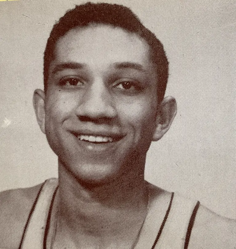 Portrait of Al Williams from the 1957 Galesburg High School Silver Streaks basketball team