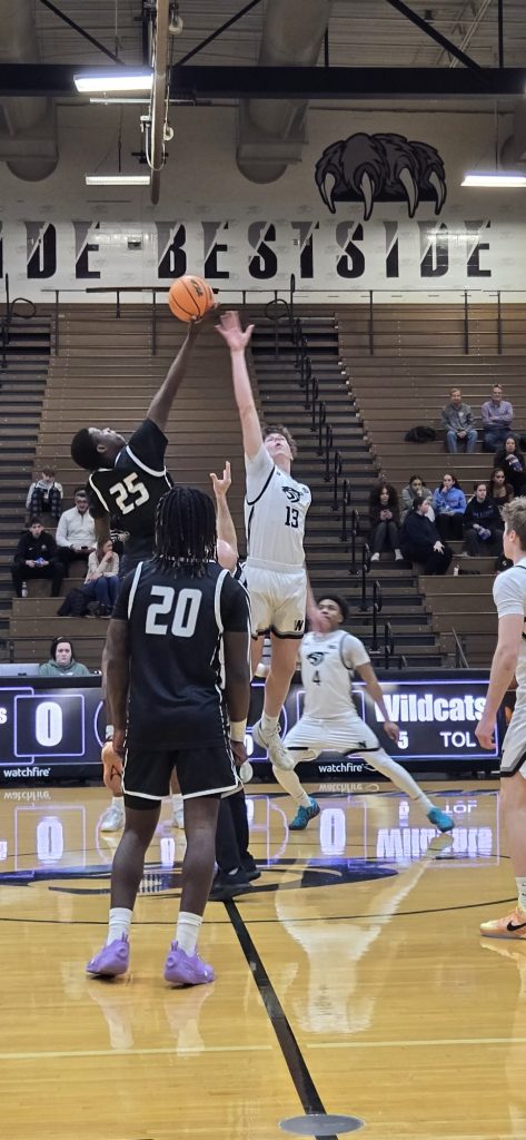 Tip-off of GHS boys at Normal West. February 2026