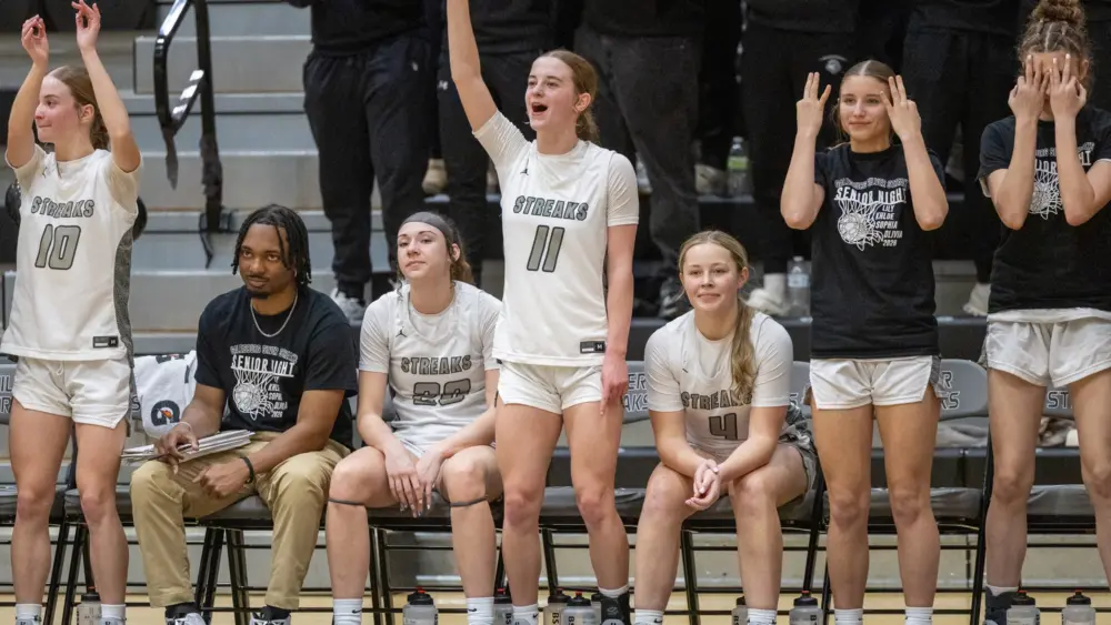 The Galesburg Silver Streaks girls basketball team moved to 24-3 on the season and 10-2 in the Western Big 6 Conference with a 70-21 victory over the Geneseo Maple Leafs on Senior Night, Feb. 5, 2026, on Massey Court in John Thiel Gymnasium. (Photos courtesy Steve Davis/seedcophoto.com)