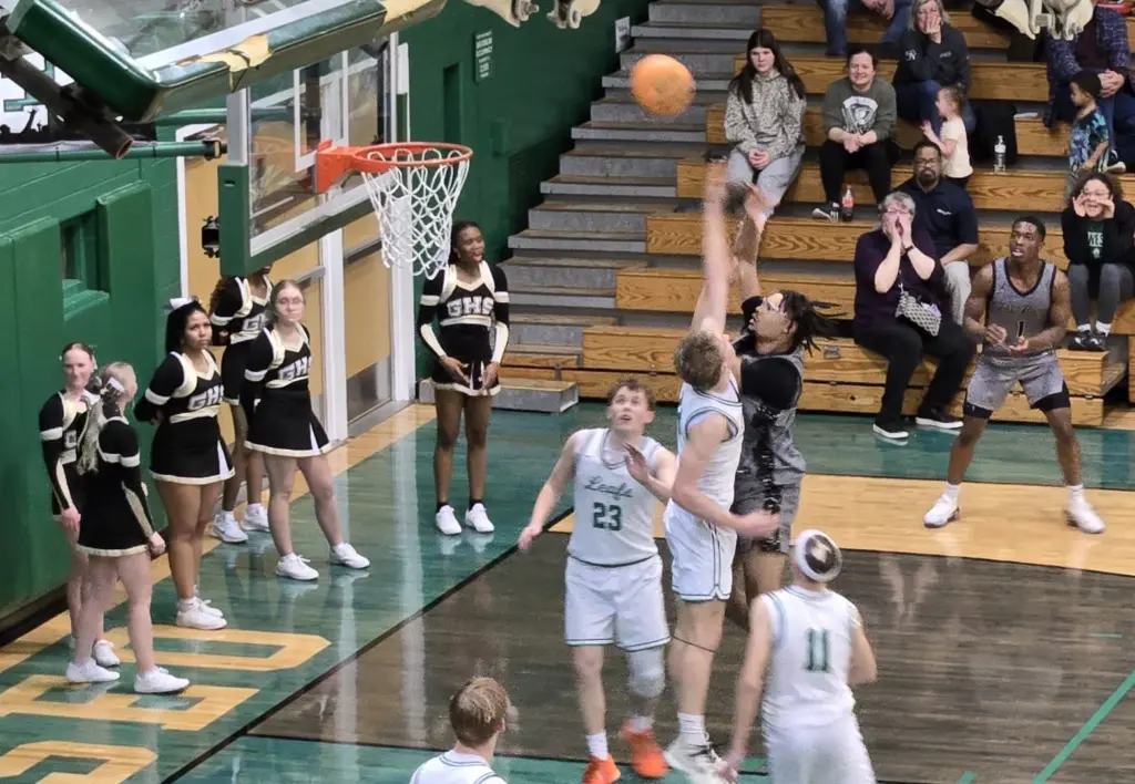 GHS boys basketball team at Geneseo High School. February 2025