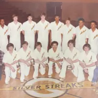 The 1975-76 Galesburg Silver Streaks team photo, taken at Thiel Gym. The 1975-76 Galesburg Silver Streaks team photo taken at Thiel Gym in Galesburg, Illinois