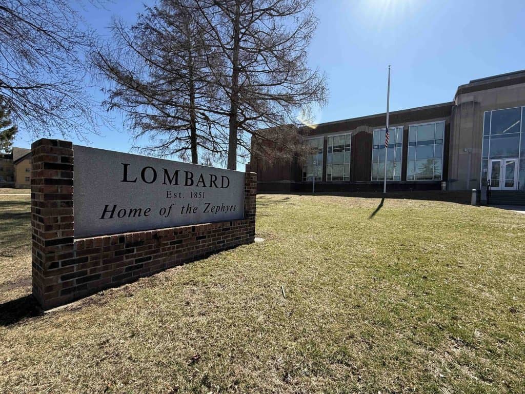Lombard Middle School exterior, Galesburg, Illinois.