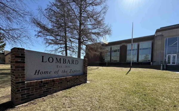 Lombard Middle School exterior, Galesburg, Illinois.