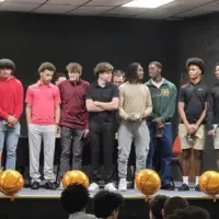 Galesburg High School varsity boys basketball team at the season-ending banquet, March 8, 2026.