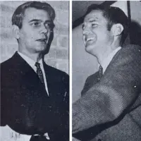 Joe Patterson, left, and Hal Devore, right, Galesburg High School American Studies teachers from the 1970s.