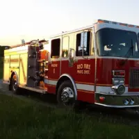 ALT TEXT: Rio Fire Protection District Engine 1 fire truck, Knox County, Illinois