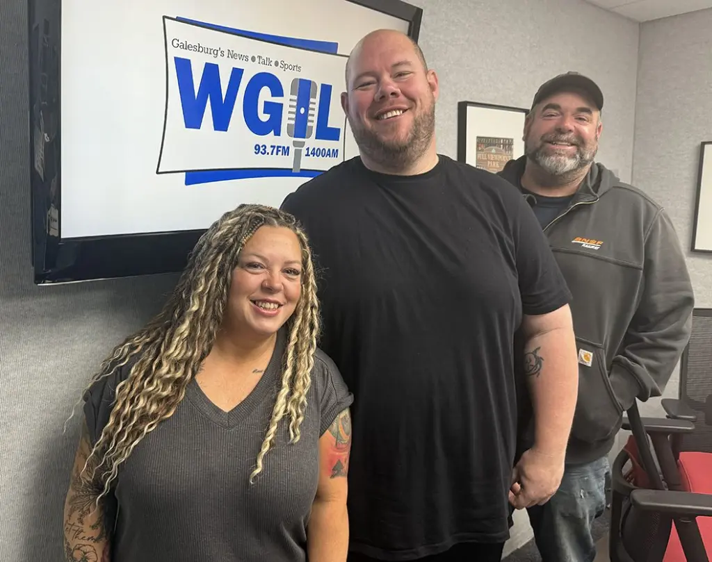 Amber Slagel, Doug Thomas, and Michael Anderson of the Abingdon Community Festival at WGIL studios