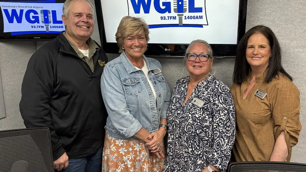 Dan Swanson, Megan Brown, Bridgette Teel, and Tracy Lannholm at WGIL studios
