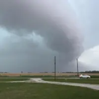 Storm clouds move through the Abingdon, Illinois area on April 17, 2026, during severe weather that prompted an IEMA damage assessment survey for Knox County.