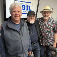 Reuel Owen, Bobby Dillard, and Harry Bulkeley of Second Mortgage and the Sofa Kings at WGIL, May 12, 2026