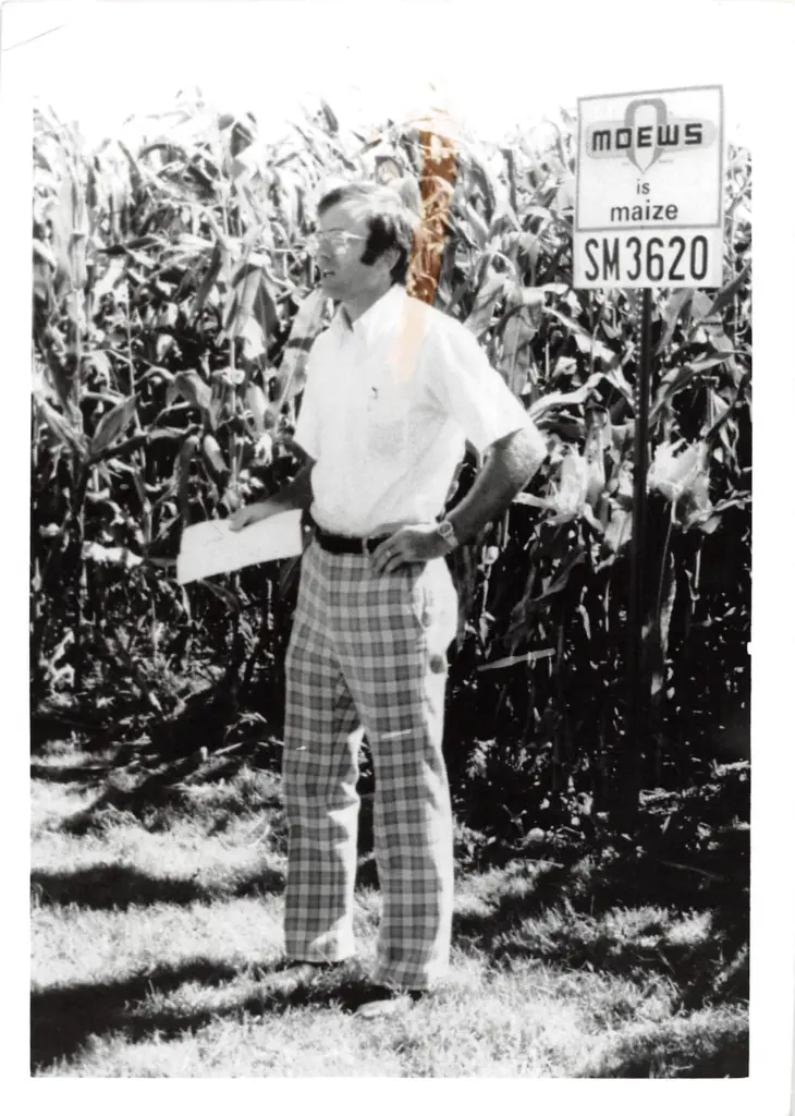 Ted Mottaz standing in a cornfield at an ag demonstration