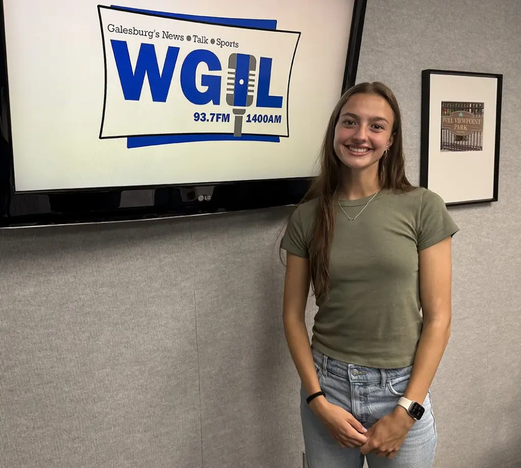 Lily Furrow at WGIL studios in Galesburg, Illinois, May 19, 2026