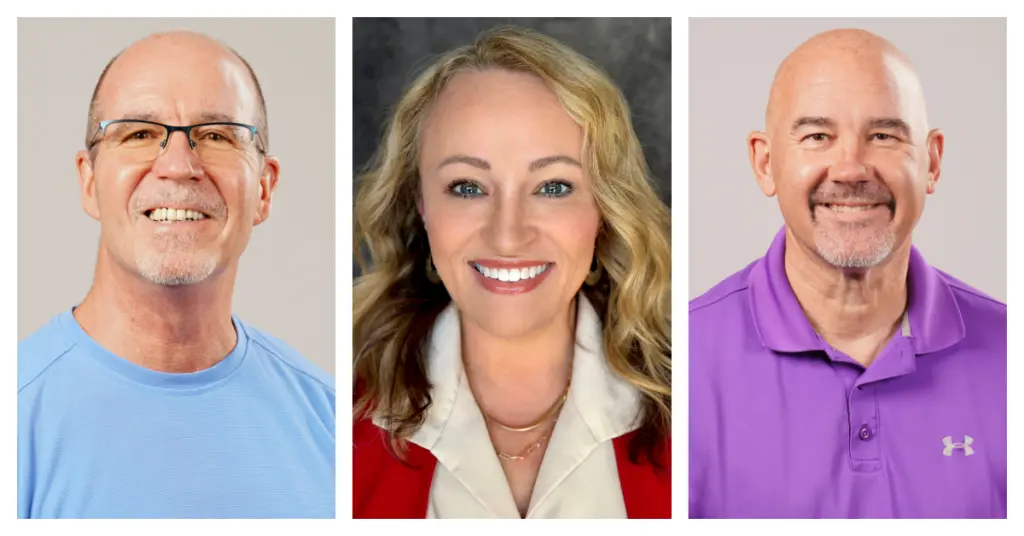 James Sanders, Becky Echelberger, and Mike Kratz, Carl Sandburg College's 2026 faculty adjunct faculty and staff member of the year award winners
