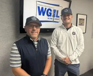Jeremy Kleine and Andrew Thomas, Galesburg Post 285 American Legion Baseball coaches, at WGIL, June 2026