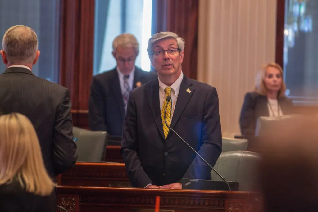Rep. Dan Ugaste, R-Geneva, on the Illinois House floor on May 21, 2026.