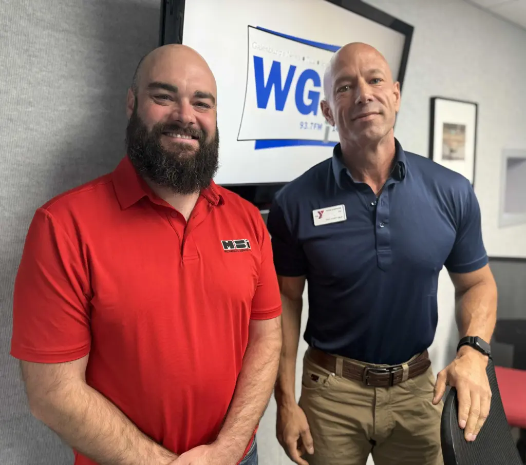 Blake Benedict of Reserve Artisan Ales and Adam Sampson of the Knox County YMCA at WGIL — June 29, 2026