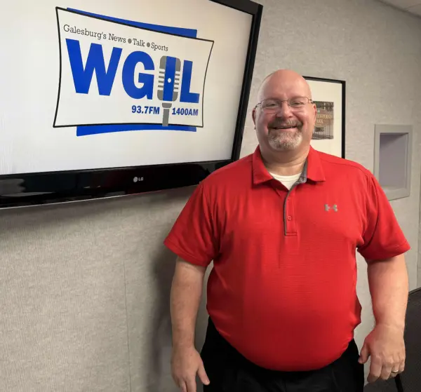 Lou Leone, Monmouth city administrator, during an interview in the WGIL studio.