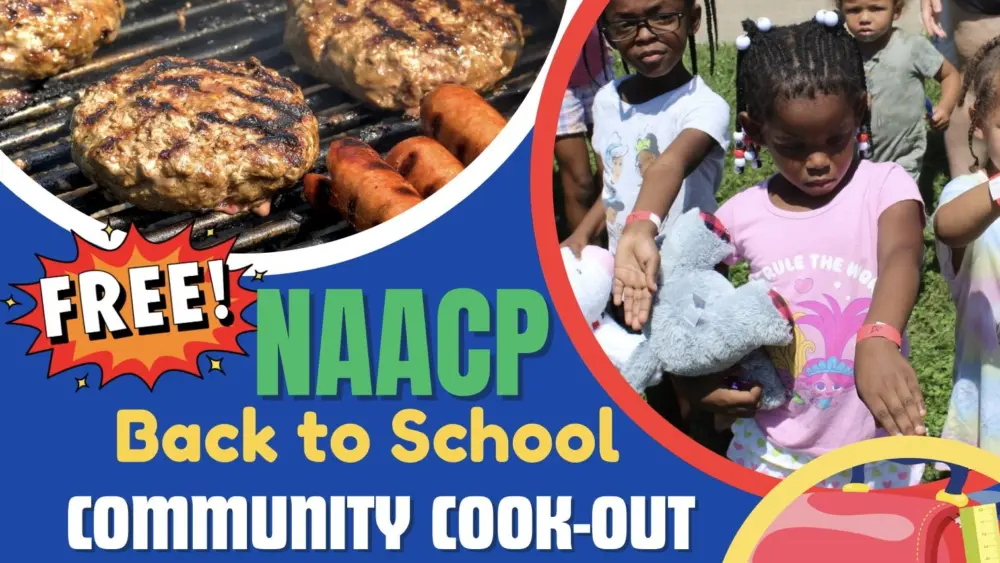 Children receiving stuffed animals at a past NAACP Back to School Community Cookout in Galesburg