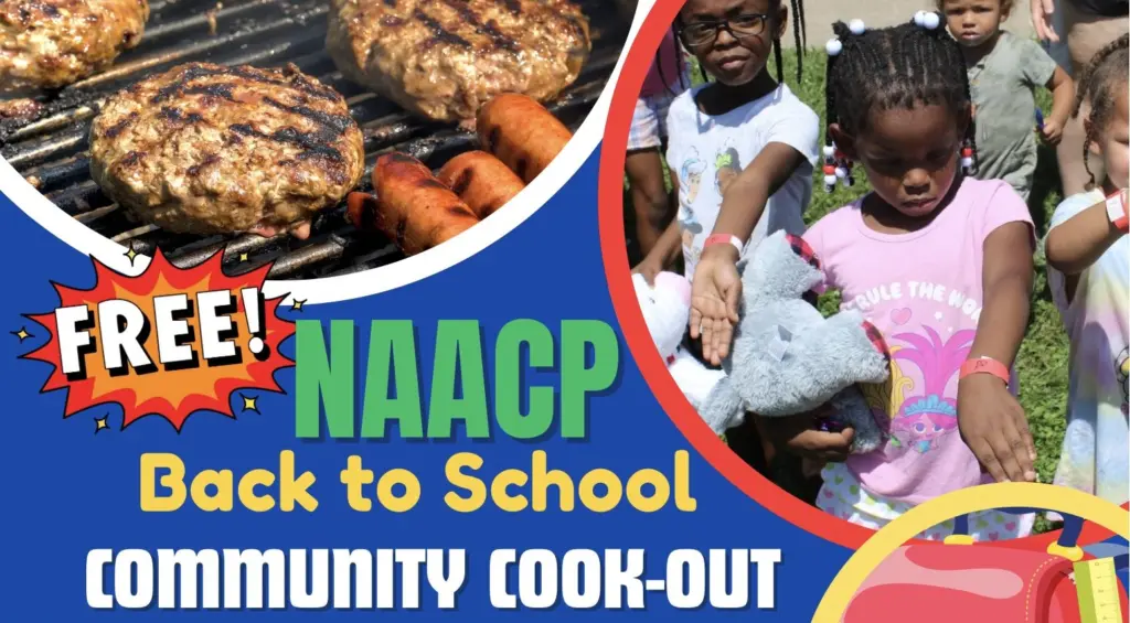 Children receiving stuffed animals at a past NAACP Back to School Community Cookout in Galesburg