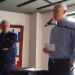 barry-swanson-jay-redfern: Barry Swanson (left) and WGIL's Jay Redfern speak at Wednesday's book signing at Wordsmith Bookshoppe. (Photo courtesy Tom Foley)