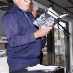 barry-swanson-reading-3: Barry Swanson reads from "Streaksburg" at Wednesday's book signing at Wordsmith Bookshoppe. (Photo courtesy Tom Foley)