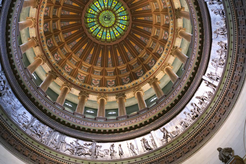 The dome at the Illinois State Capitol Building if one looks straight up (Credit: Trent R Nelson)