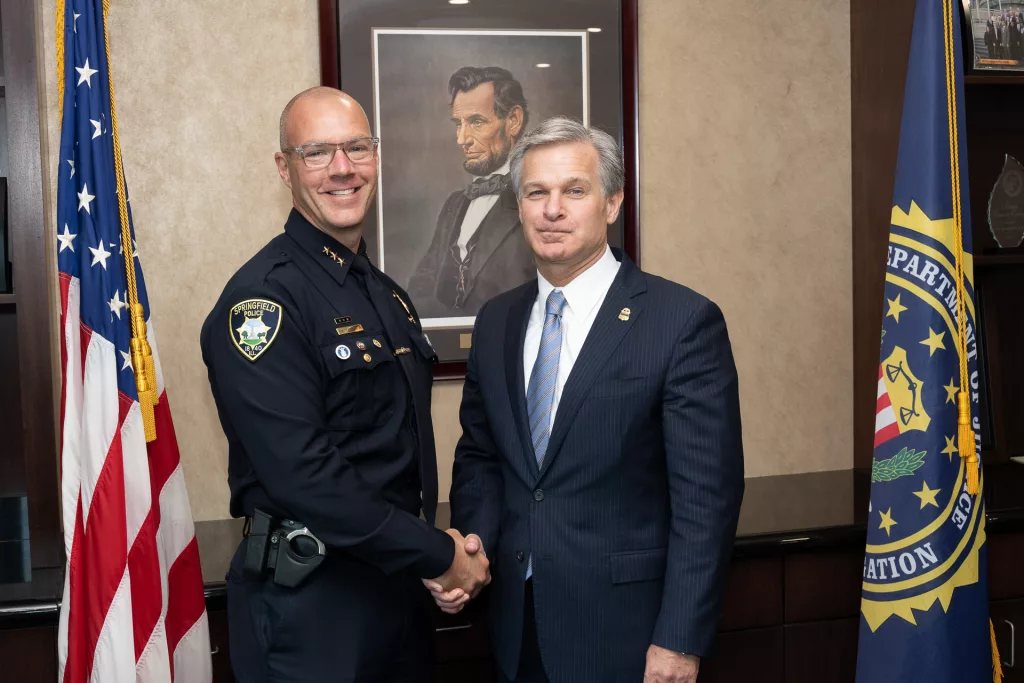 FBI Director Wray with SPD Chief Scarlette