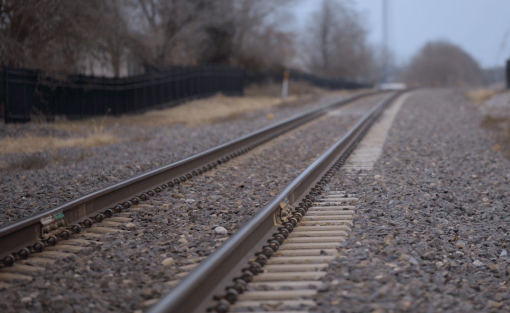 train tracks in central Illinois