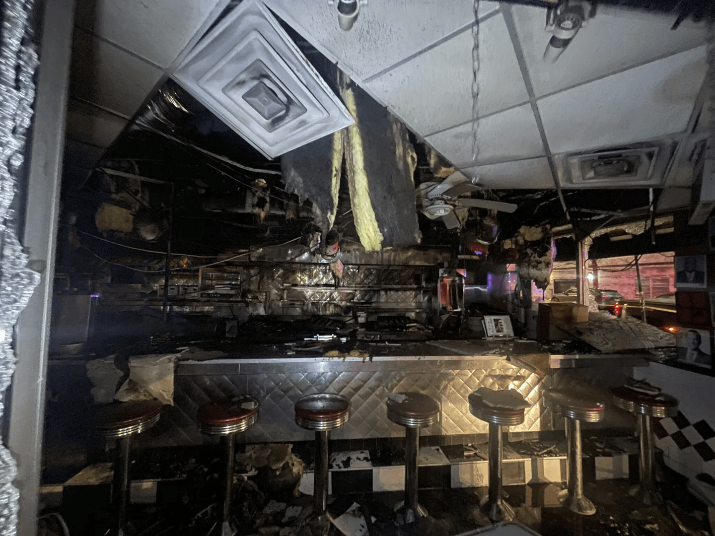Palace Grill fire damage (Chicago Fire Dept. via AP)