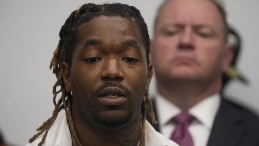 Michael Moss, 37, a victim, speaks during a press conference regarding a lawsuit alleging that more than 200 men and women were sexually abused as children while in custody at juvenile detention centers in Illinois, Tuesday, Sept. 24, 2024, in Chicago. (AP Photo/Erin Hooley)