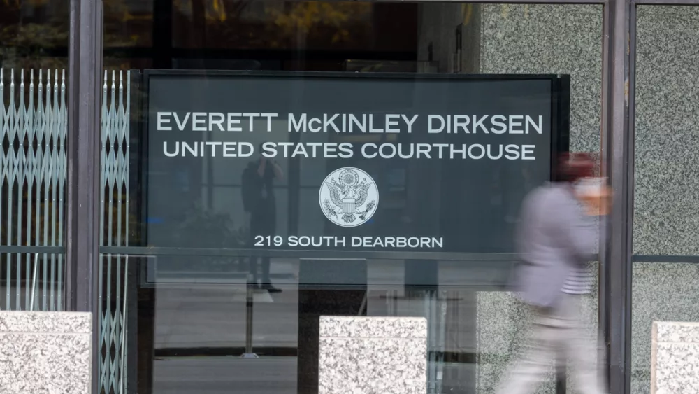 The Dirksen Federal Courthouse in Chicago, where former Illinois House Speaker Michael Madigan and longtime Statehouse lobbyist and advisor to the speaker Mike McClain face a bribery and racketeering trial. (Capitol News Illinois photo by Andrew Adams)