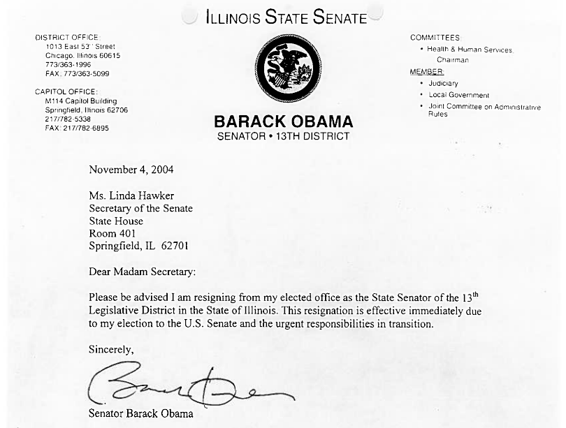Documents relating to President Barack Obama's work as a state senator of Illinois