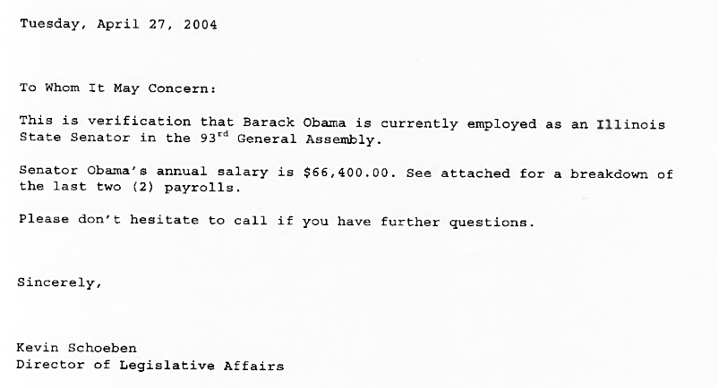 Documents relating to President Barack Obama's work as a state senator of Illinois